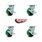 Service Caster 4 Inch Green Poly on Cast Iron Swivel Caster Set with Roller Bearings and Brakes SCC-30CS420-PUR-GB-TLB-4 - alternate 5